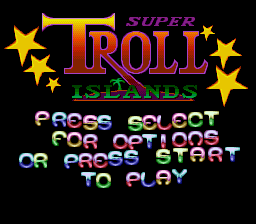 Super Troll Islands (Europe) Title Screen